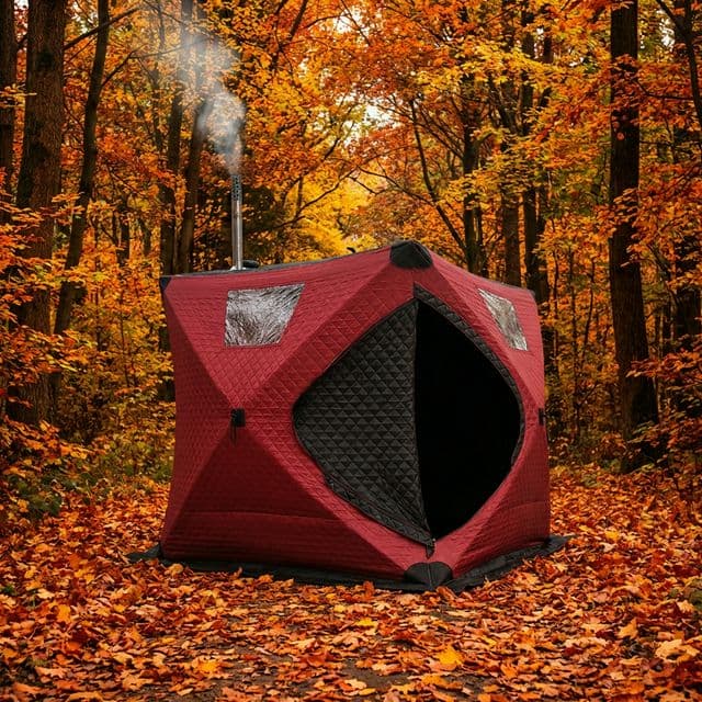 Tent sauna in autumn setting