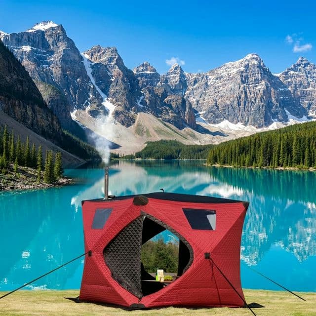 Tent sauna in Canadian Rockies