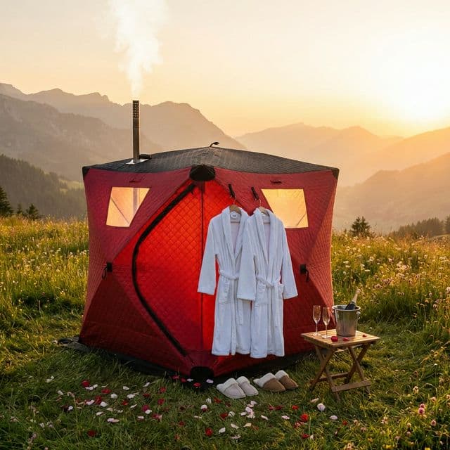 Romantic tent sauna experience