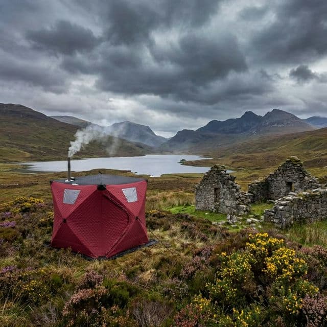Tent sauna in Scottish Highlands