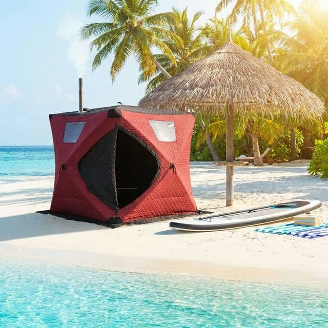 Tent sauna on tropical island